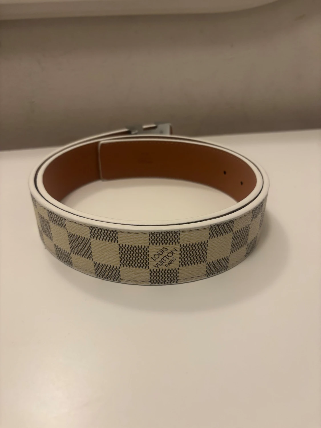 Louis Vuitton rutig skinnbälte - 1