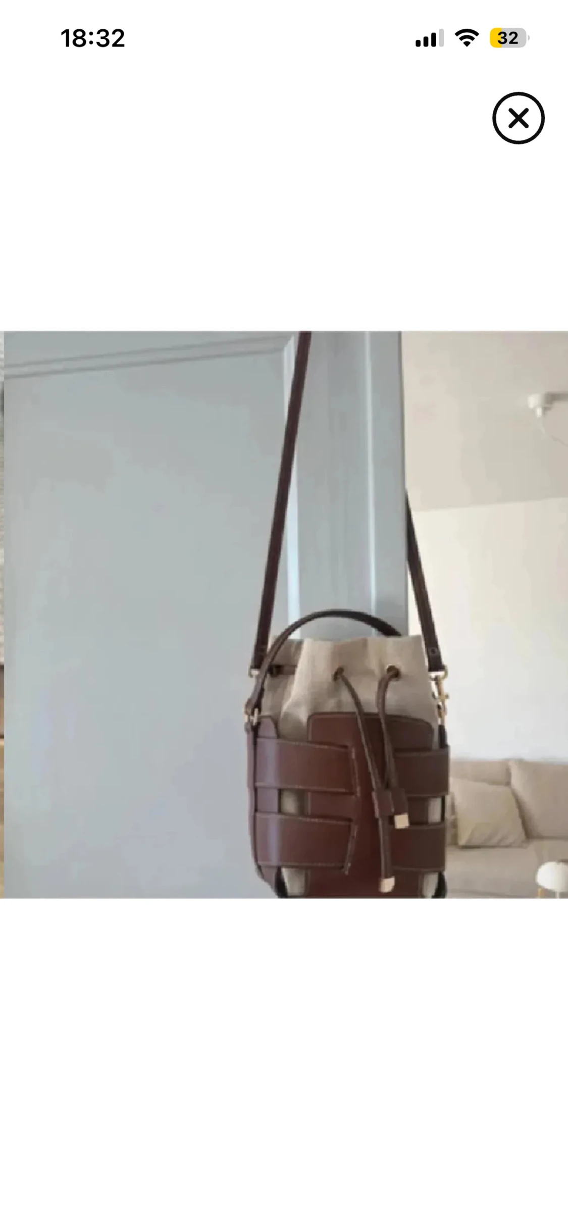 Brun och beige bucket bag med snörning - 4