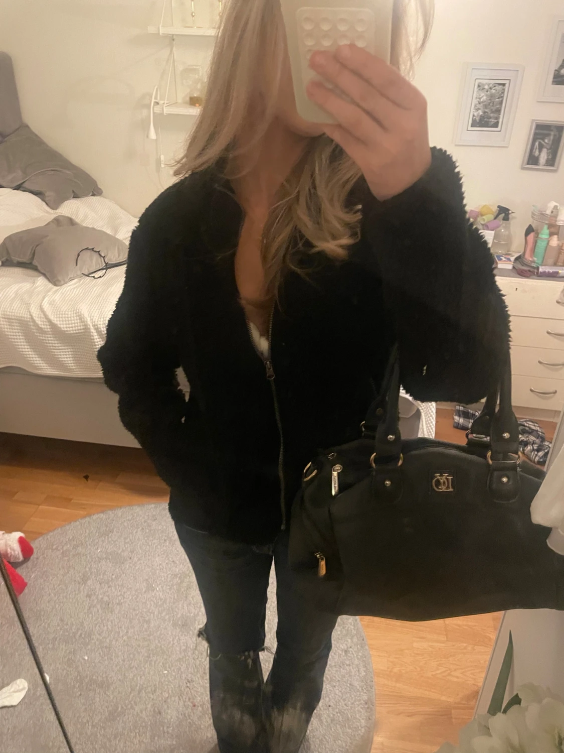 Svart teddyjacka  - 1