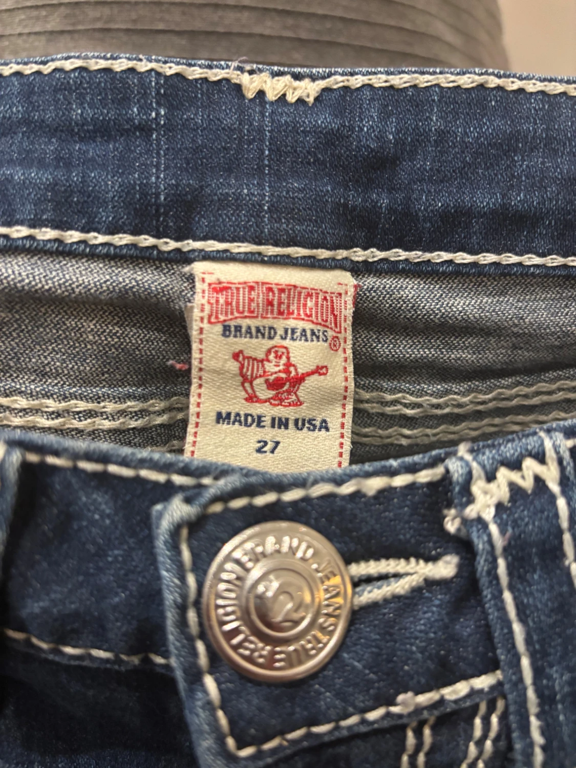 True Religion blå jeans med kontrastsömmar - 4