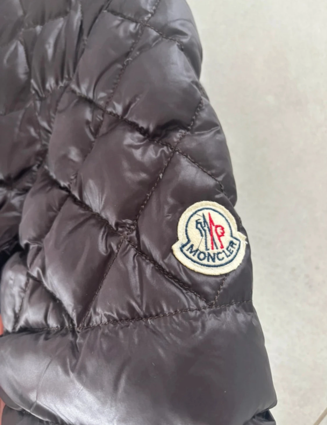 Mörkbrun quiltad dunjacka Moncler - 3
