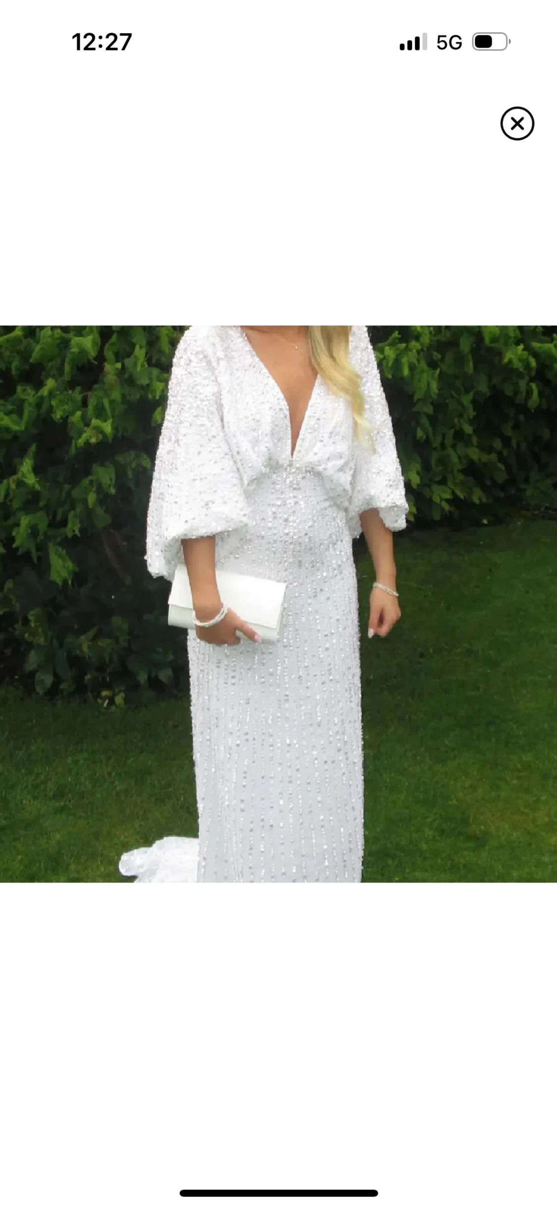 Vit långklänning med paljetter - 2