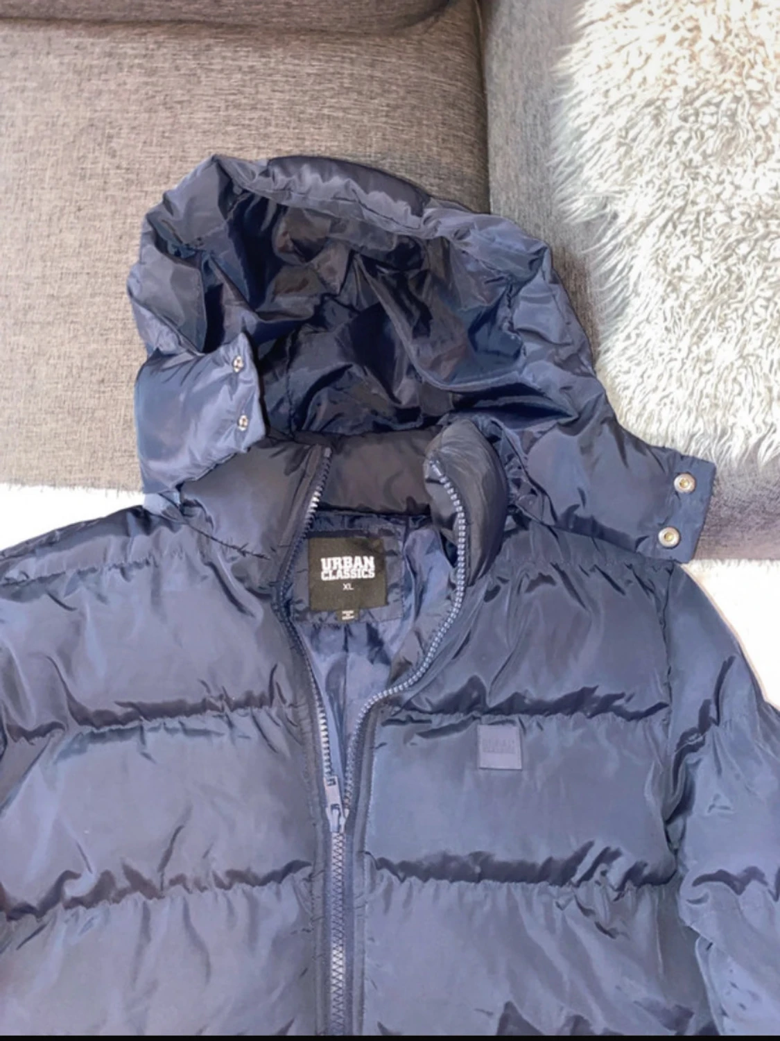 Mörkblå pufferjacka Urban Classics XL - 1