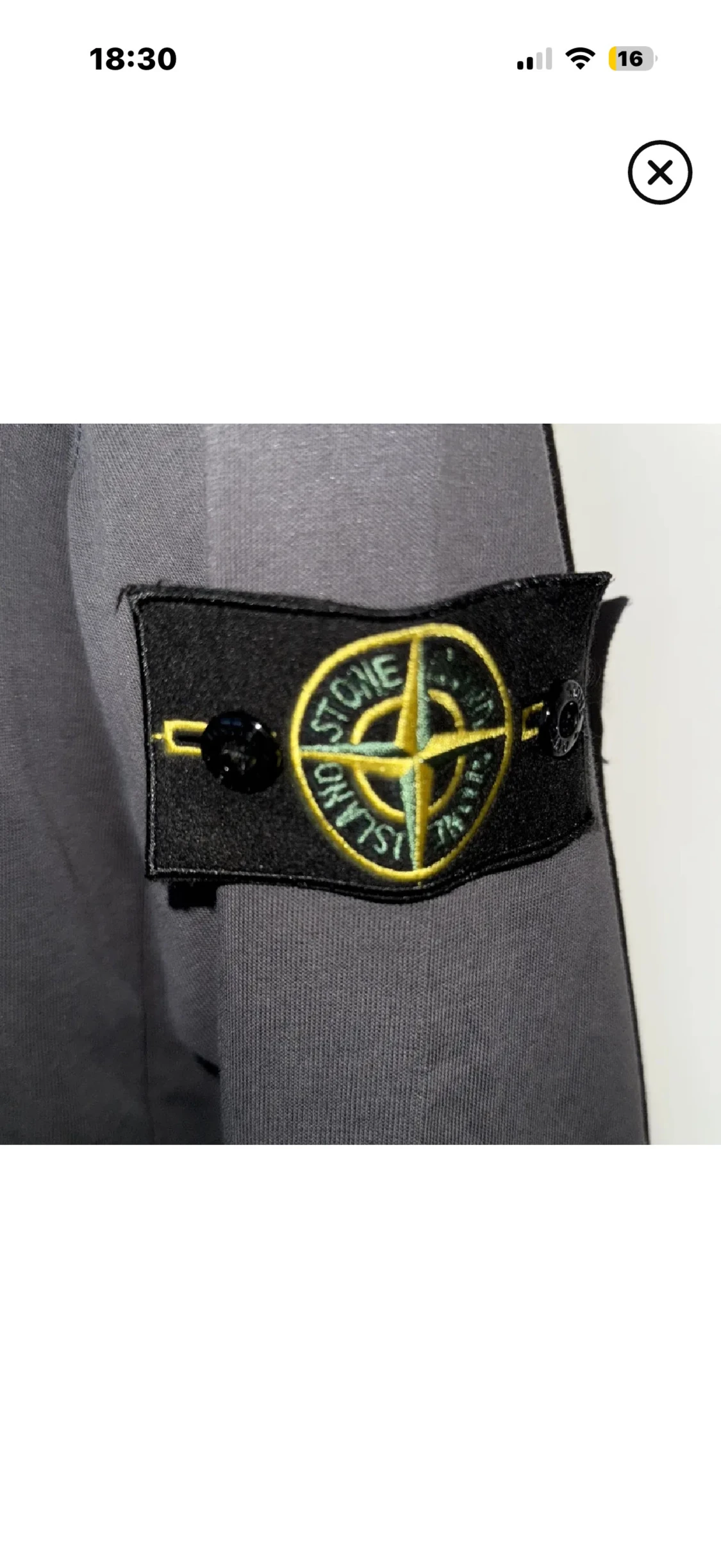 Grå stone Island hoodie - 1