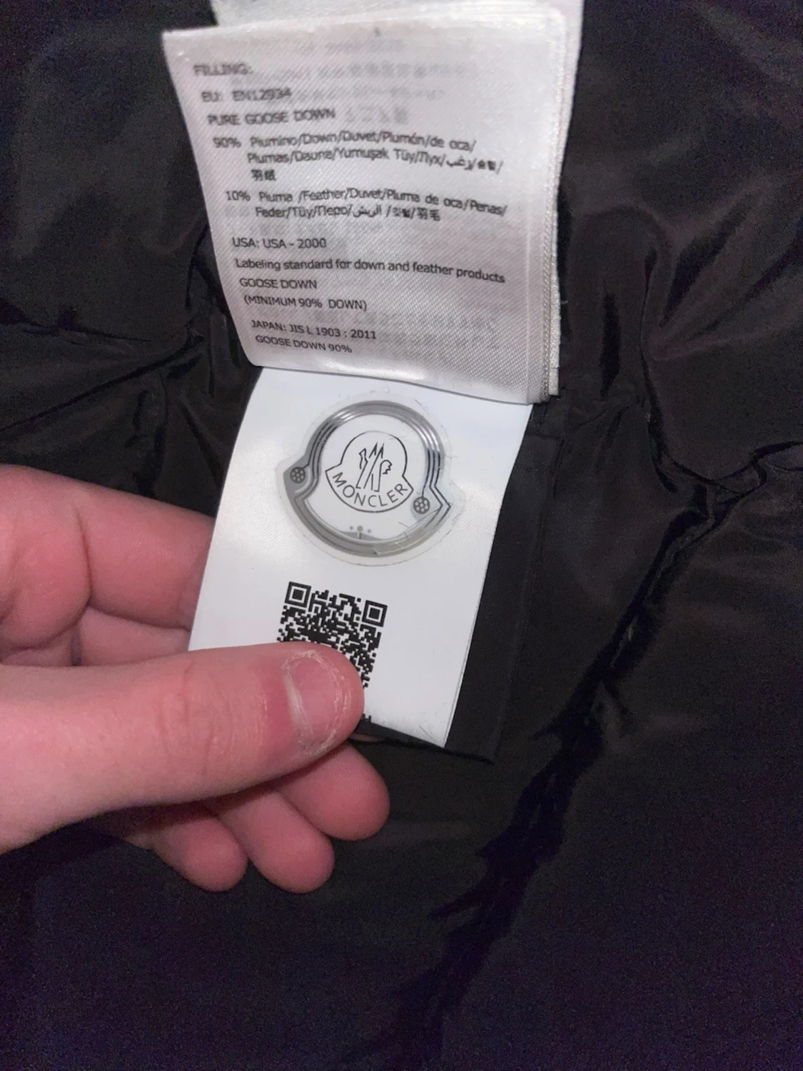 Svart Moncler dunjacka med huva - 4