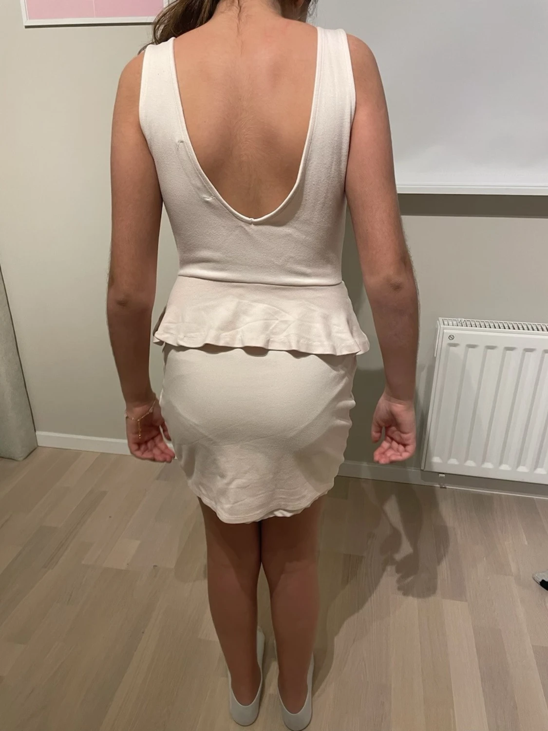 Vit peplumklänning från Zara Trafaluc - 1