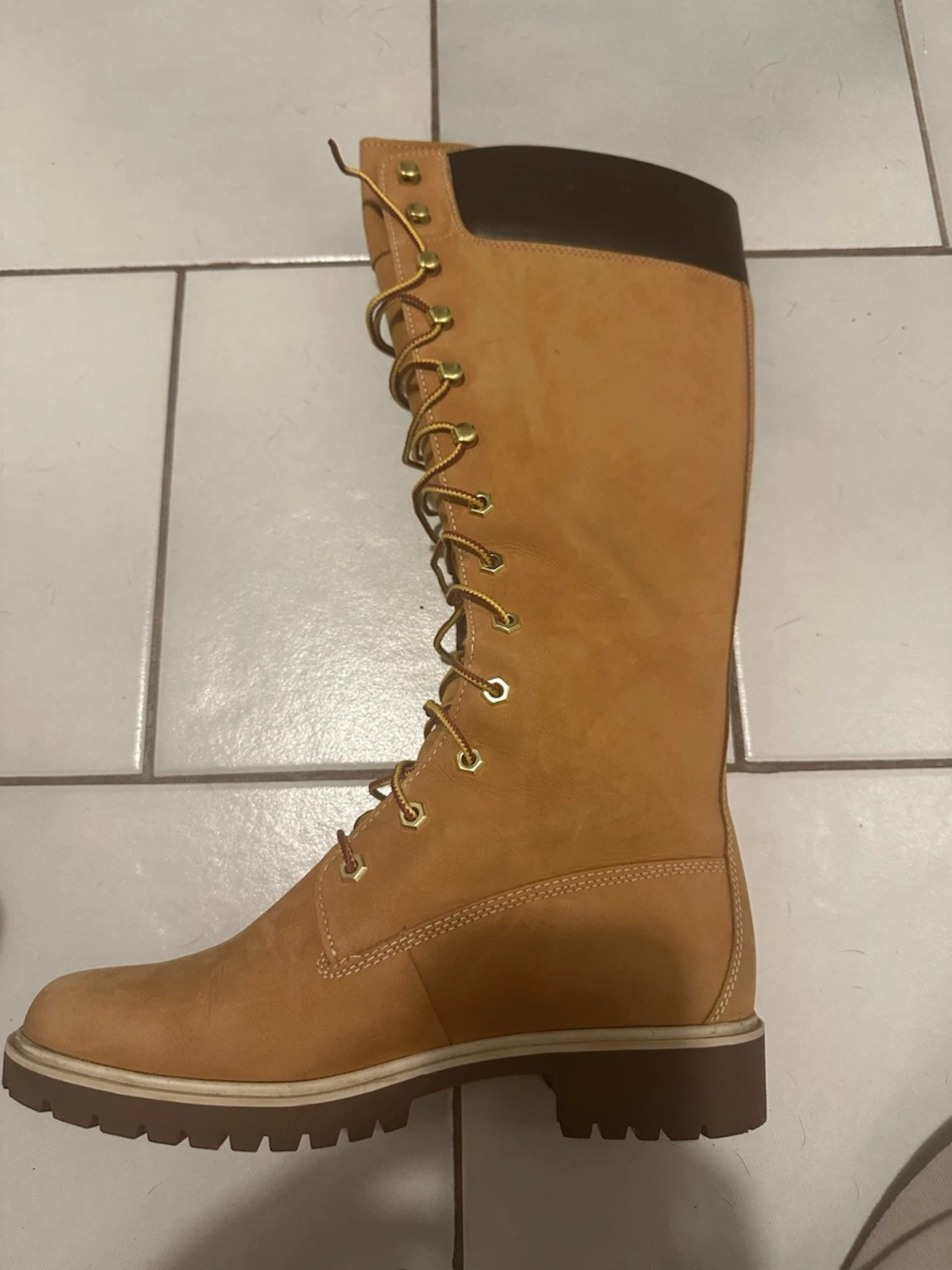 Timberland höga snörade boots mocka
