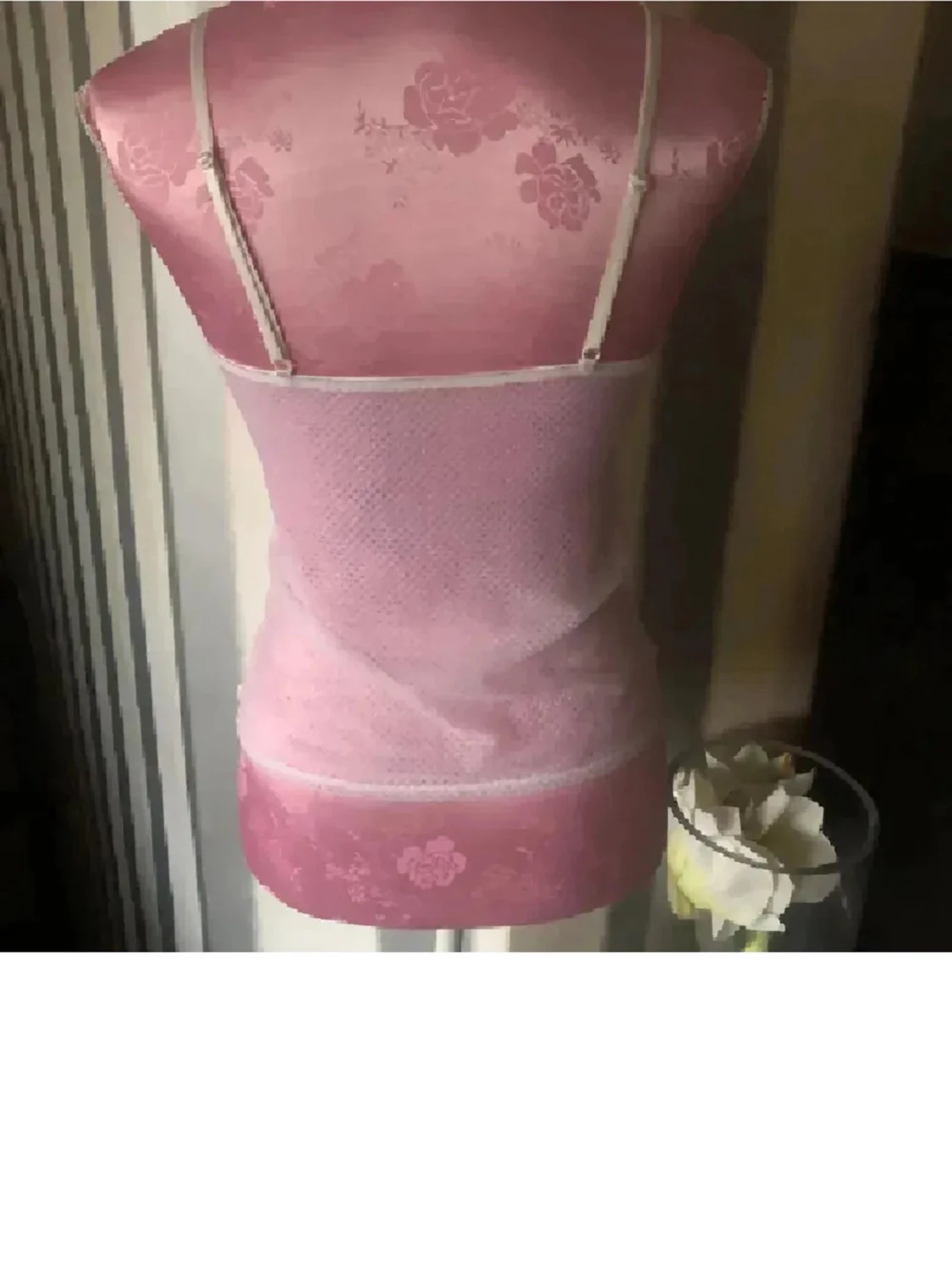 Vit spetlinne med smala band - 1