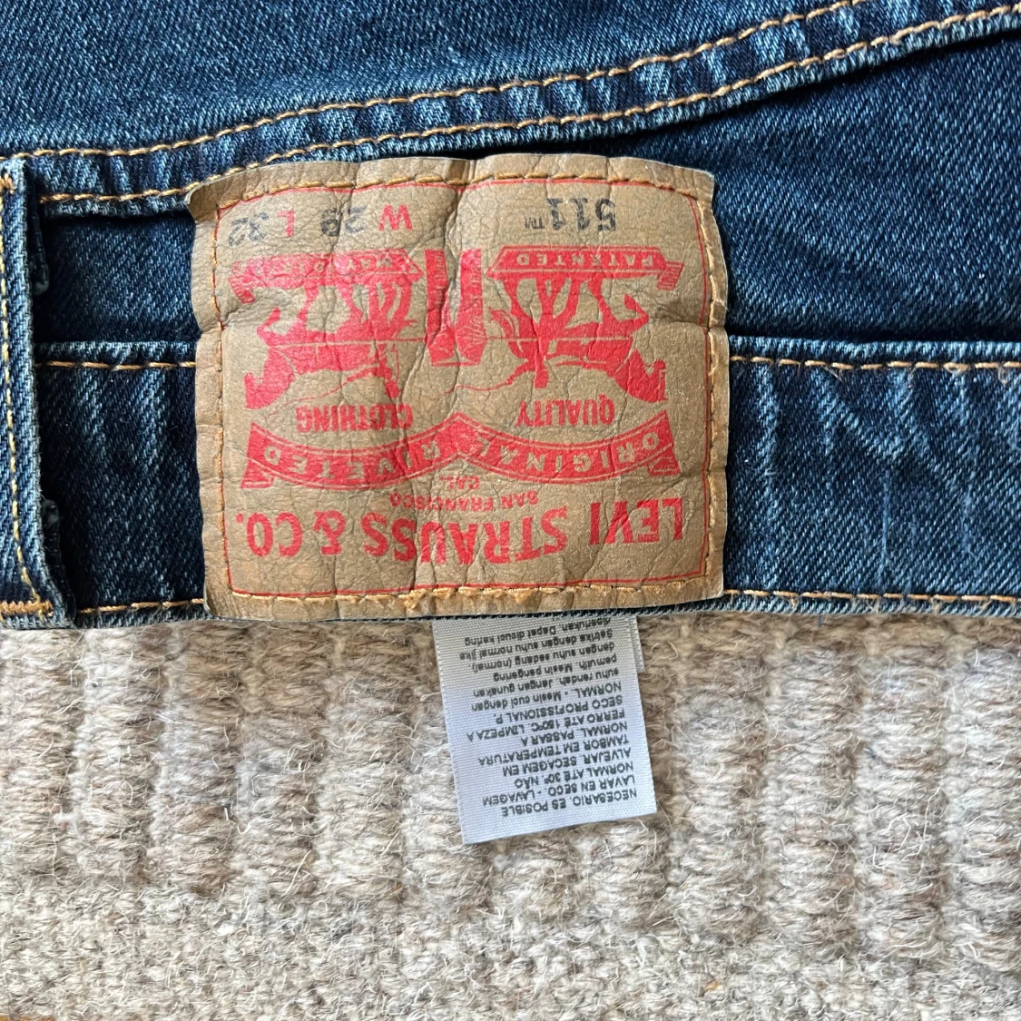Mörkblå raka jeans - 2