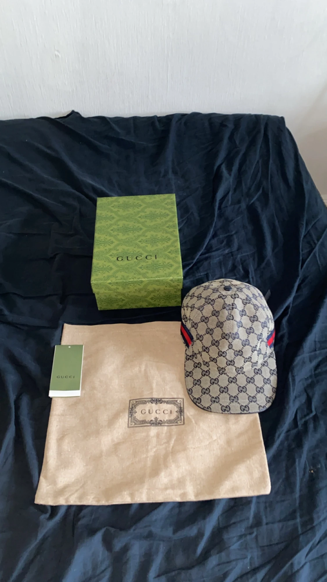 Gucci beige keps med GG-mönster