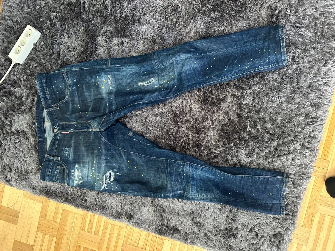Dsquared2 blå jeans med färgstänk - 4