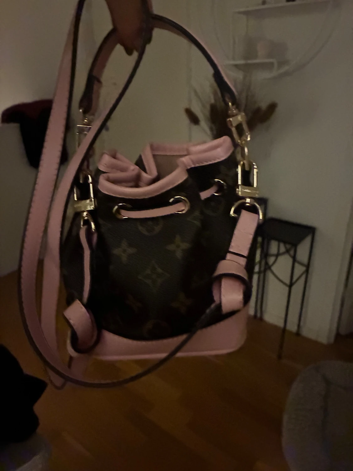 Rosa brun bucket  väska  - 1