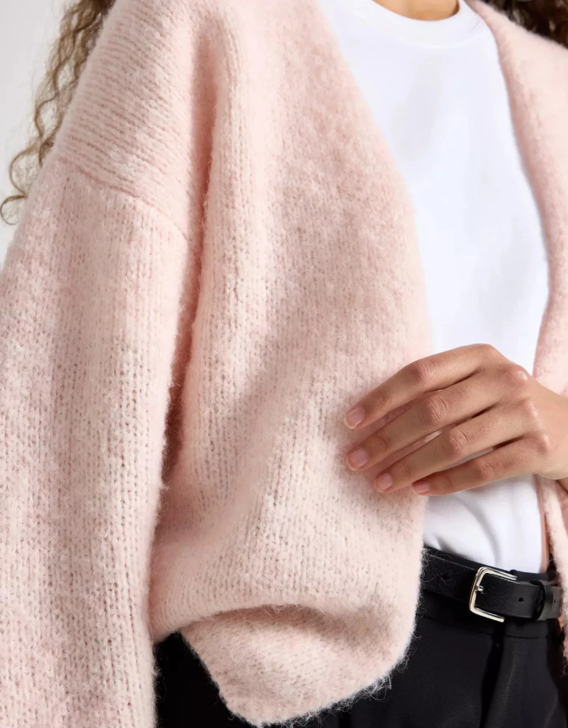 Ljusrosa stickad kofta från Lindex - 1