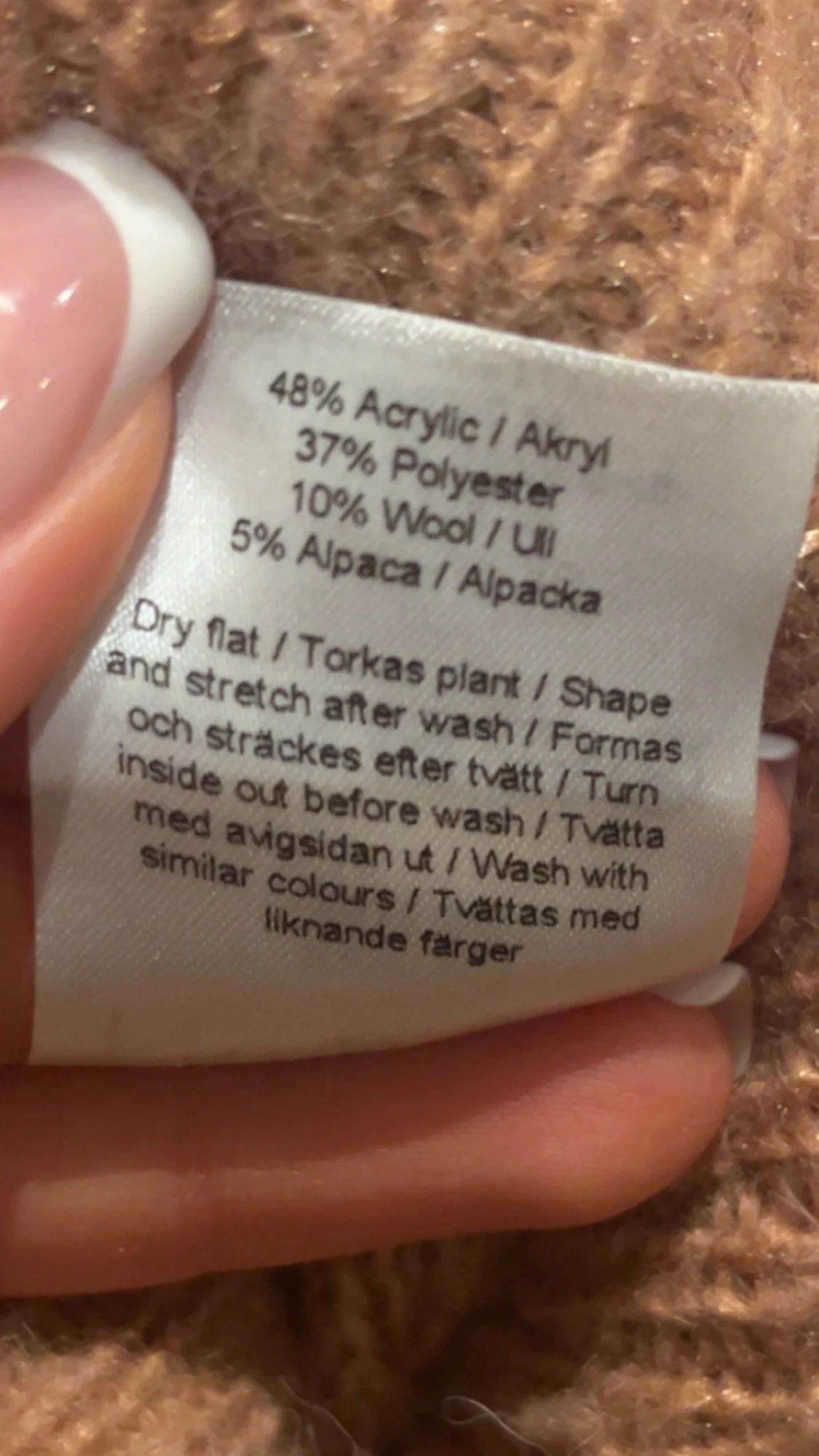 Korallrosa stickad tröja  - 3