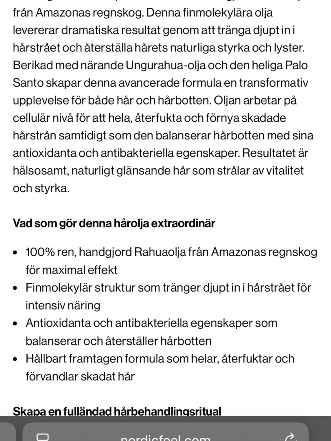 Rahua Elixir Hårolja 100% ren handgjord rahuaolja  från Amazonas - 2