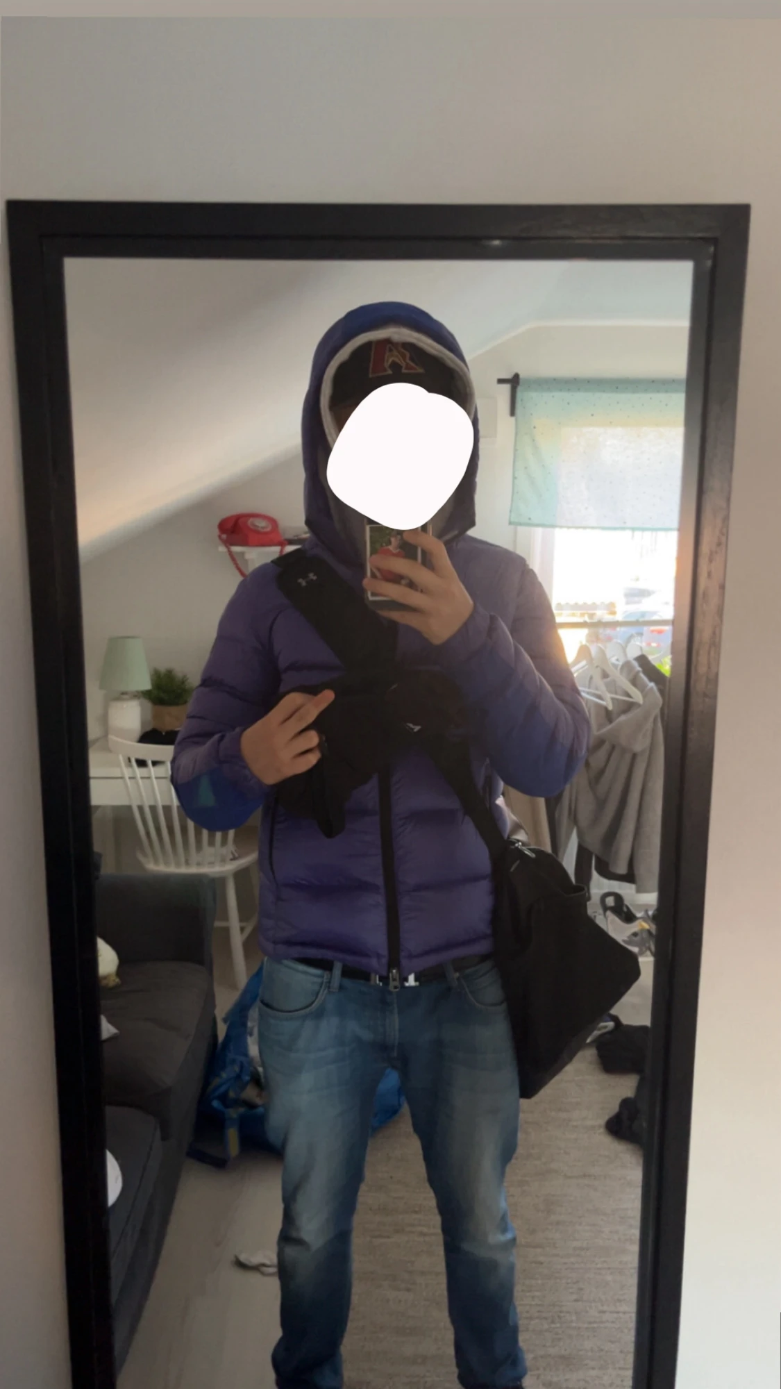 Blå Colmar dunjacka med huva