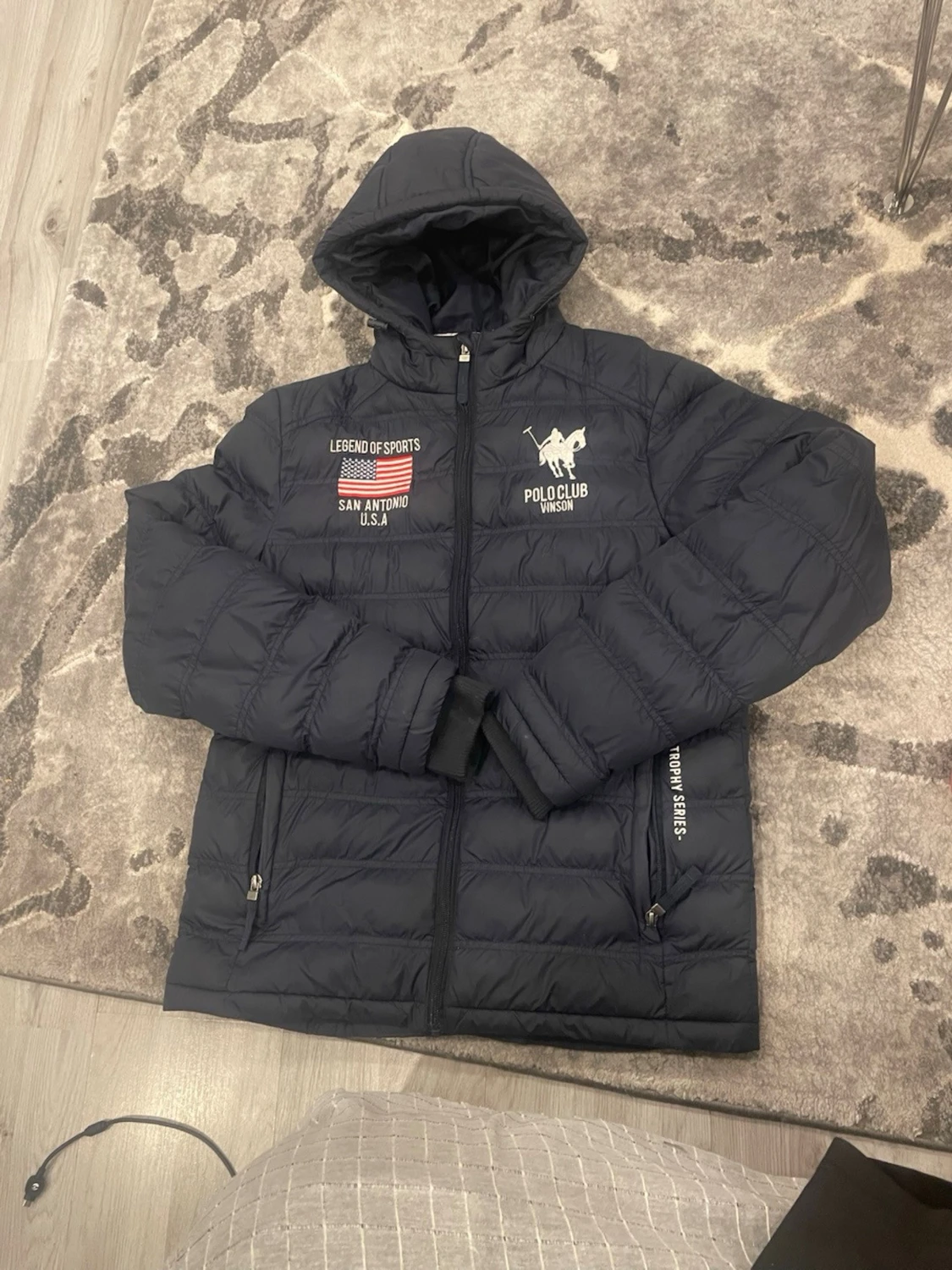 Svart pufferjacka från Vinson Polo Club