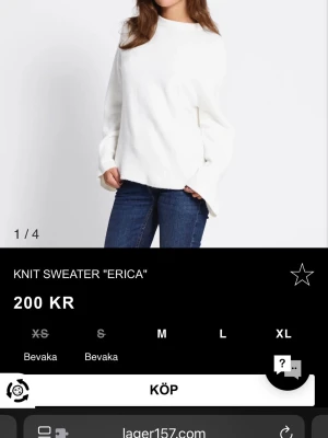 Beige/vit stickad tröja Erica Lager 157 - Den är lite mer beige/vit av sig i verkligheten! Är använd ett par gånger.