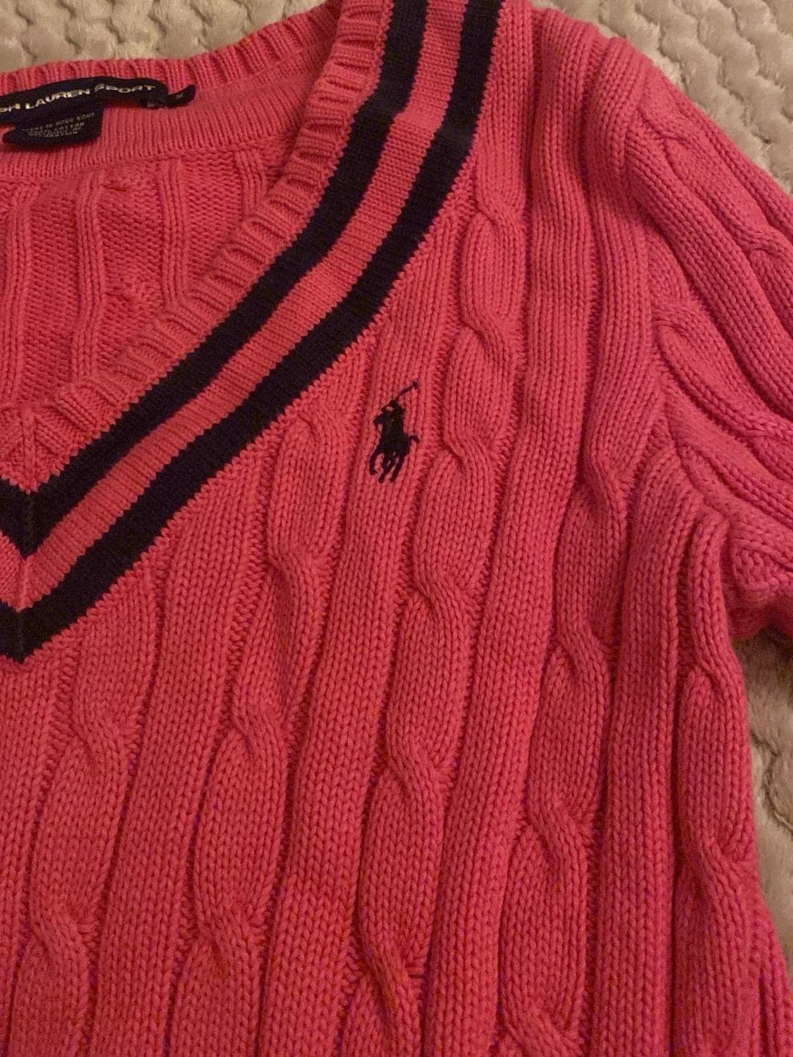 Rosa kabelstickad tröja Ralph Lauren - 1