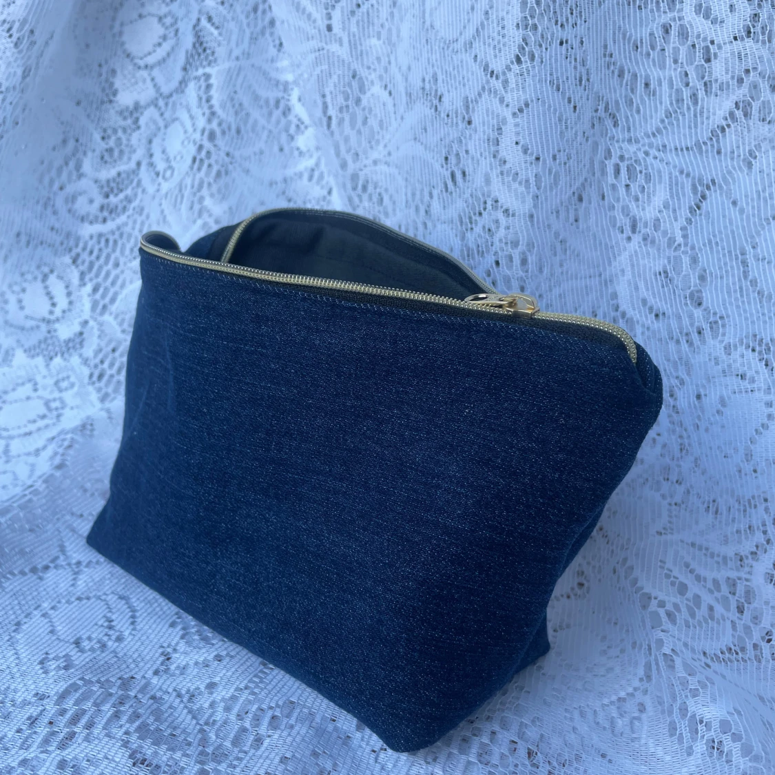 Mörkblå jeans necessär/väska - 1