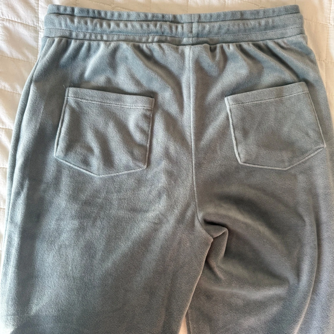 Turkosa/gråa mjukisbyxor med snörning - 3