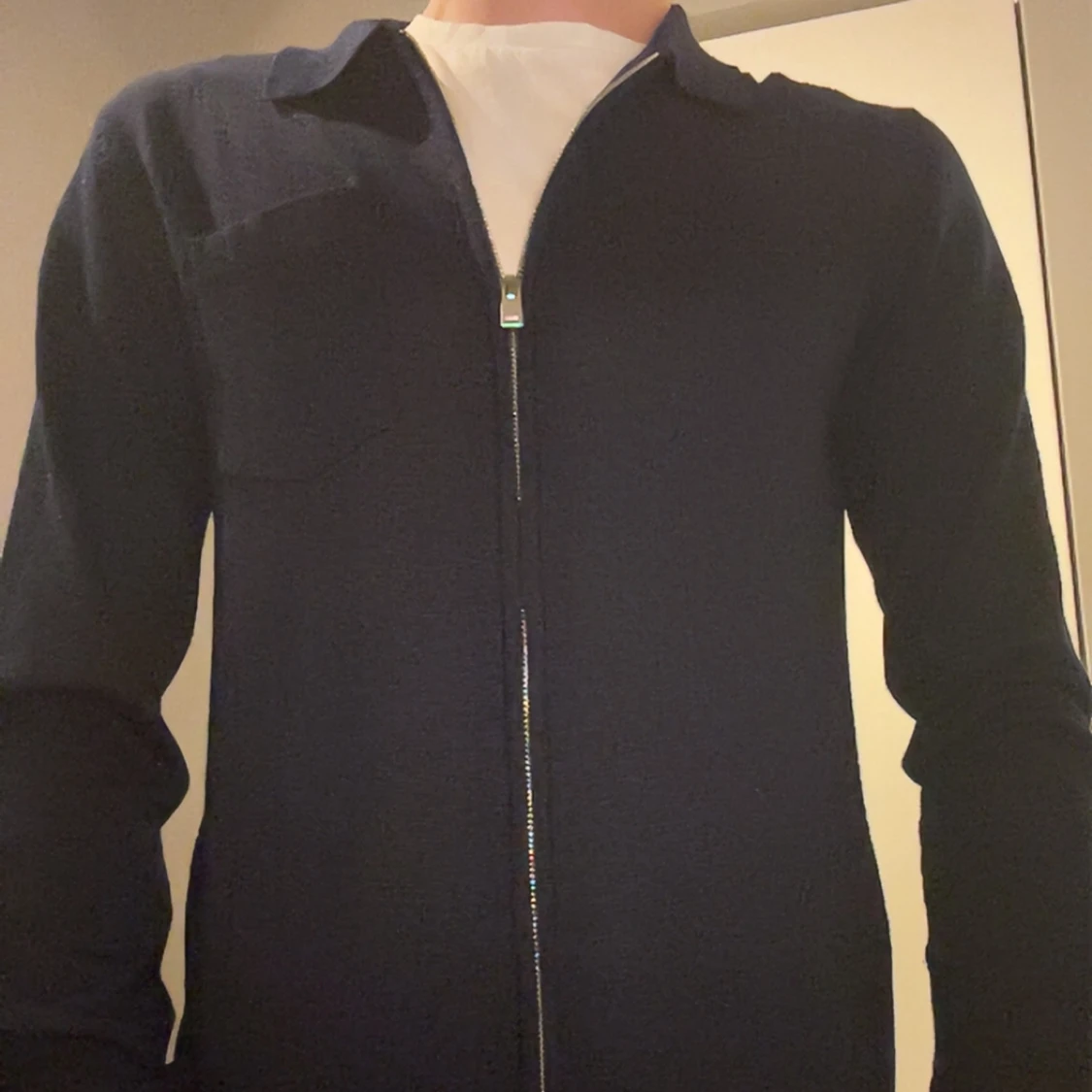 Mörkblå merinoull overshirt Lindbergh - 3