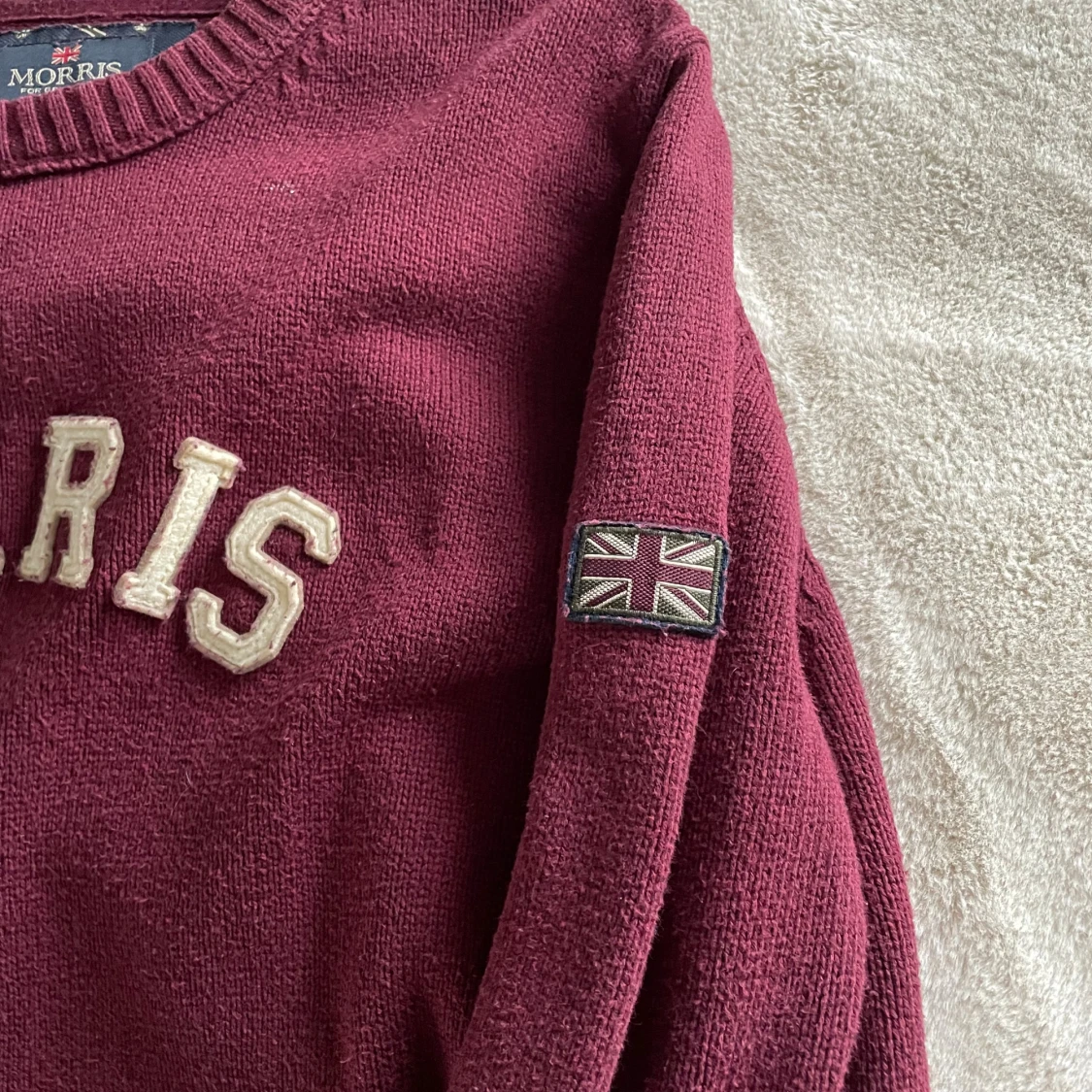 Vinröd stickad tröja från Morris - 2