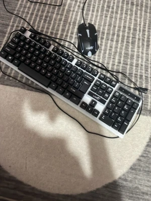 LDKai Gaming Tangentbord & Mus med RGB-belysning - Snyggt gaming-tangentbord och mus från LDKai med RGB-belysning. Båda ansluts via USB och har upplysta detaljer för en häftig spelupplevelse. Tangentbordet har numerisk del och musen ergonomisk design. Gott skick, inga synliga defekter. Pris-100kr för båda. Finns i Göteborg!
