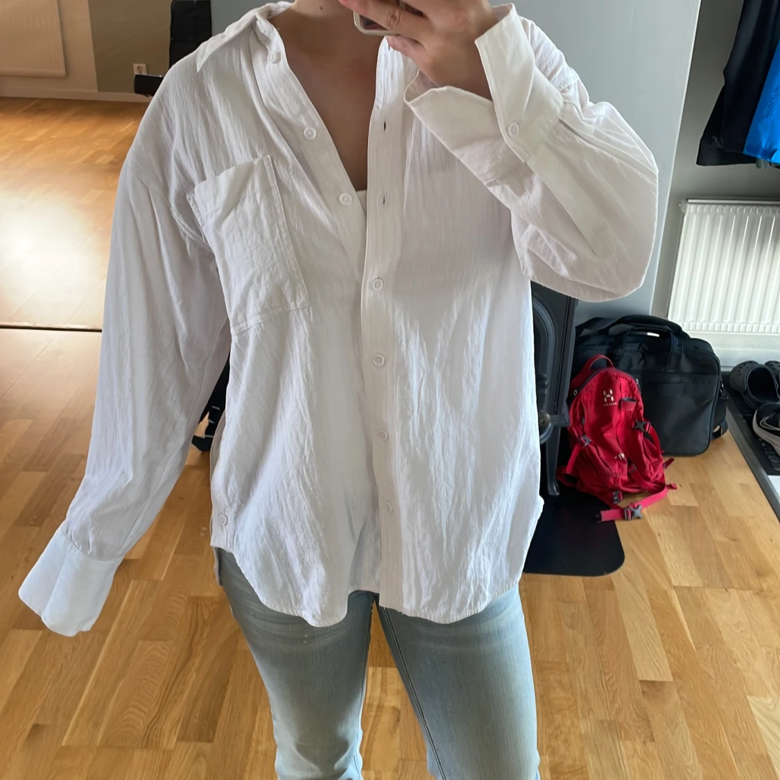 Vit skjorta från Kappahl i linne XS