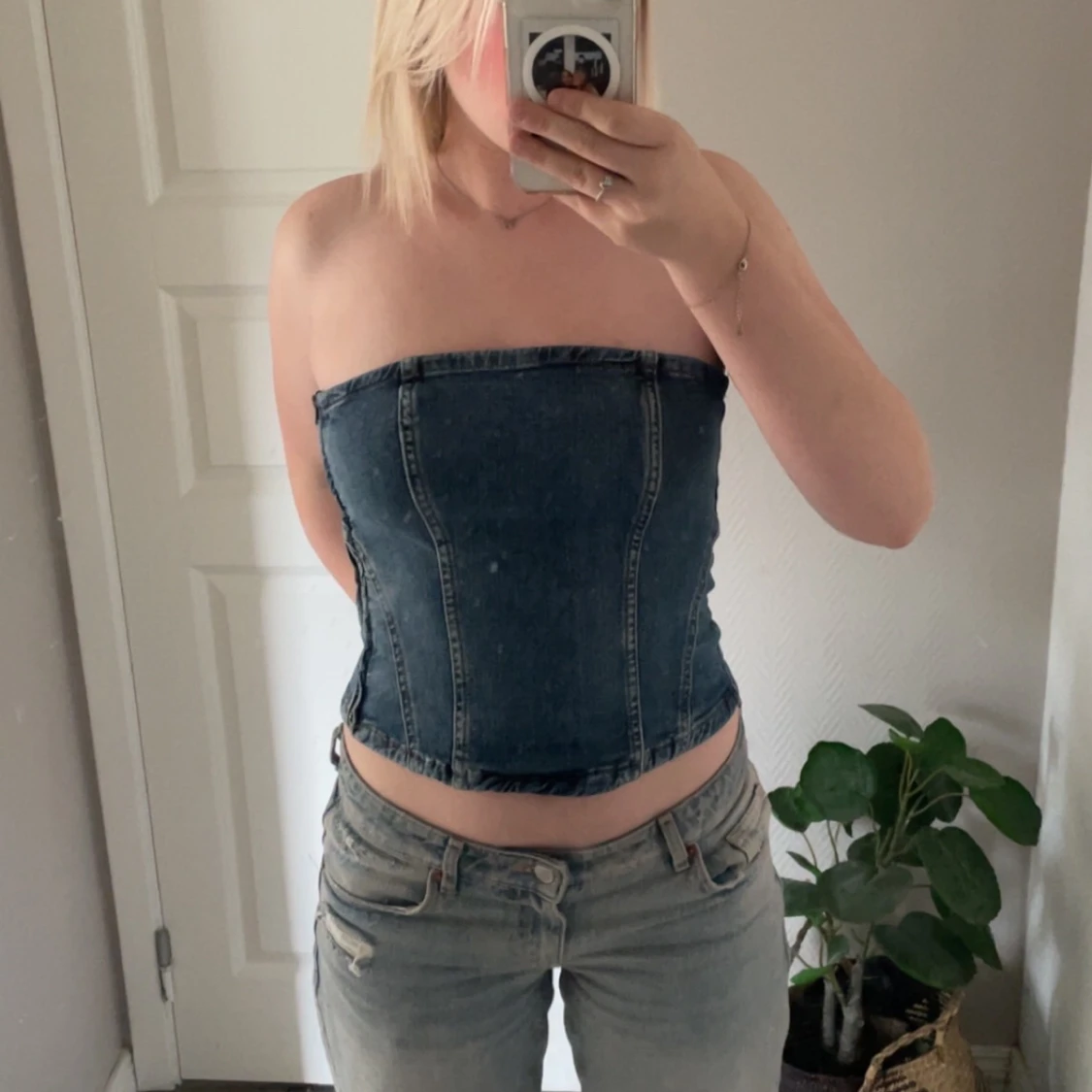 Jeans tubtopp från Zara
