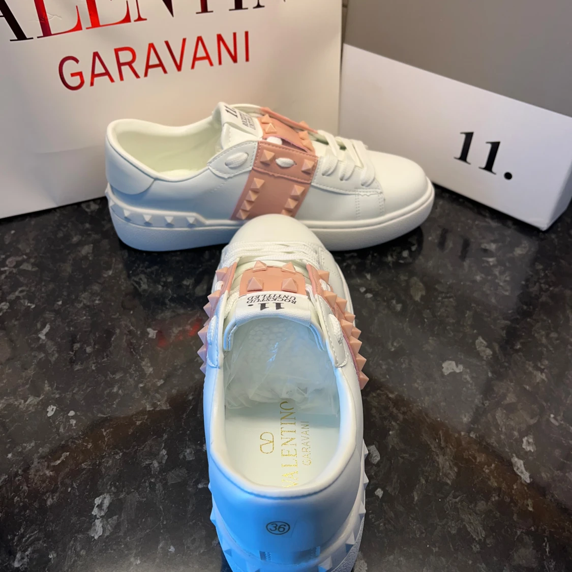 Valentino Rockstud Open sneakers vit/rosa - 2