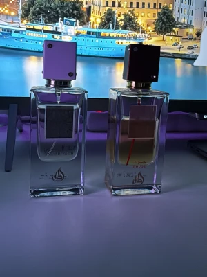 Lattafa Ana Abiyedh +   Ana Abiyedh Rouge Rouge  - Baracatt Rouge 540: – Söt, varm och lyxig – Amber + saffran + karamell – Lite som varm sockervadd och puder – Toner av träiga vanilj- och bärtoner  Xerjoff Erba Pura: citrus + päron + vanilj + varm amber/musk-bas.