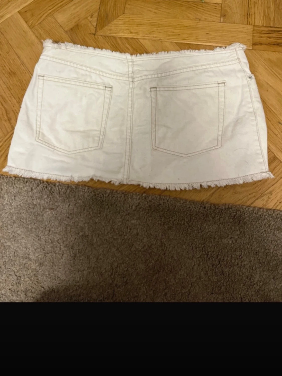 pull&bear vit kort jeanskjol - 1