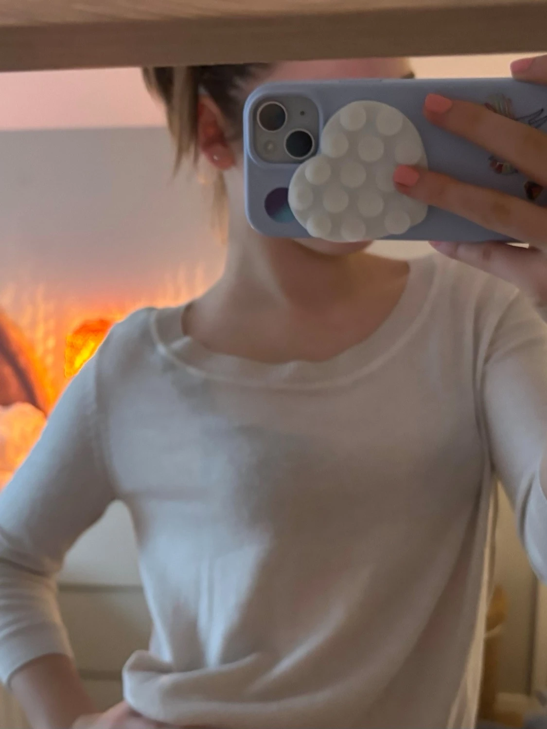 Ljusvit croppad topp med trekvartsärm - 1