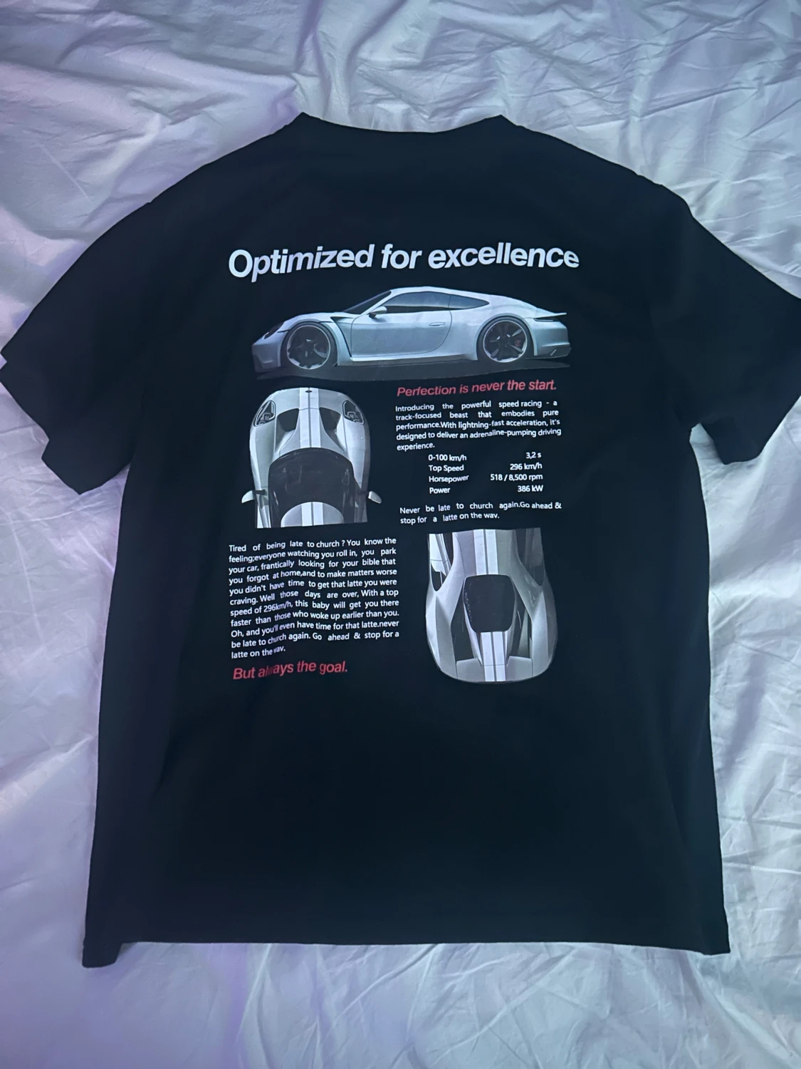 Svart t-shirt med biltryck