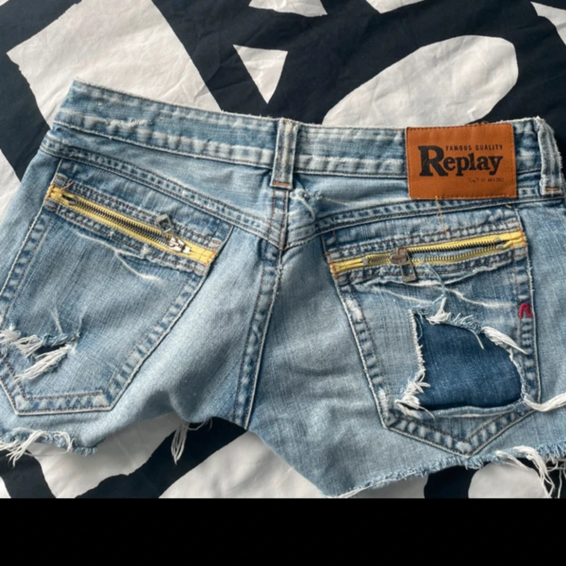 Replay blå jeansshorts med dragkedjor - 2