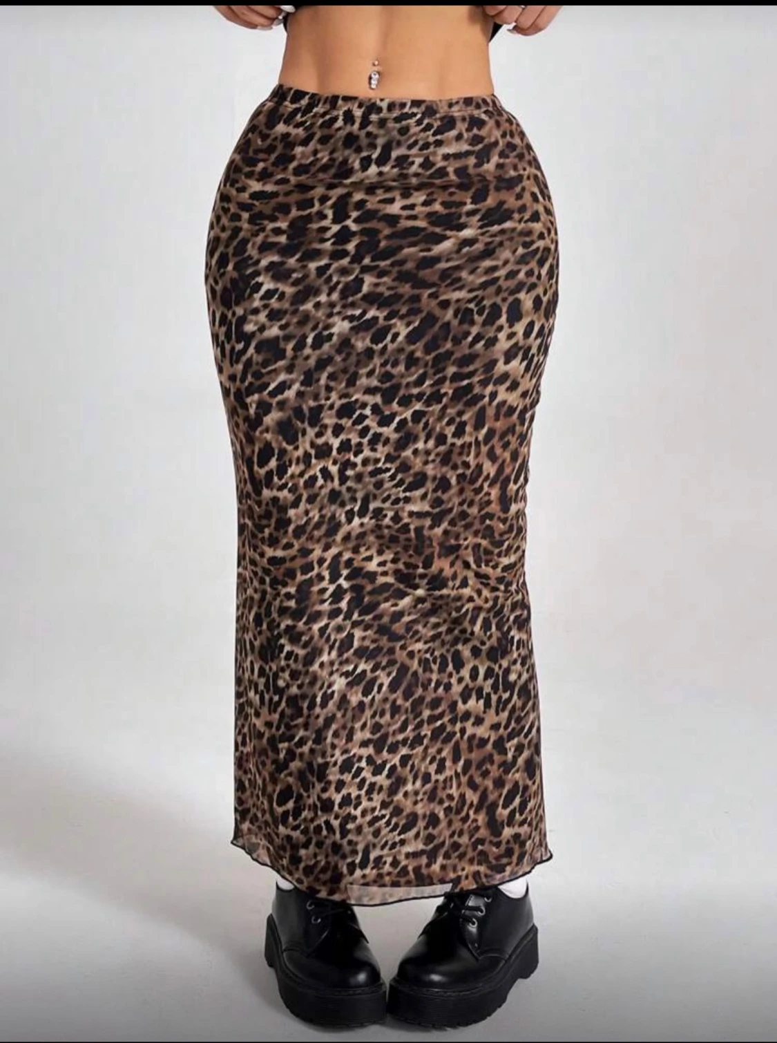 Leopardmönstrad långkjol från SHEIN