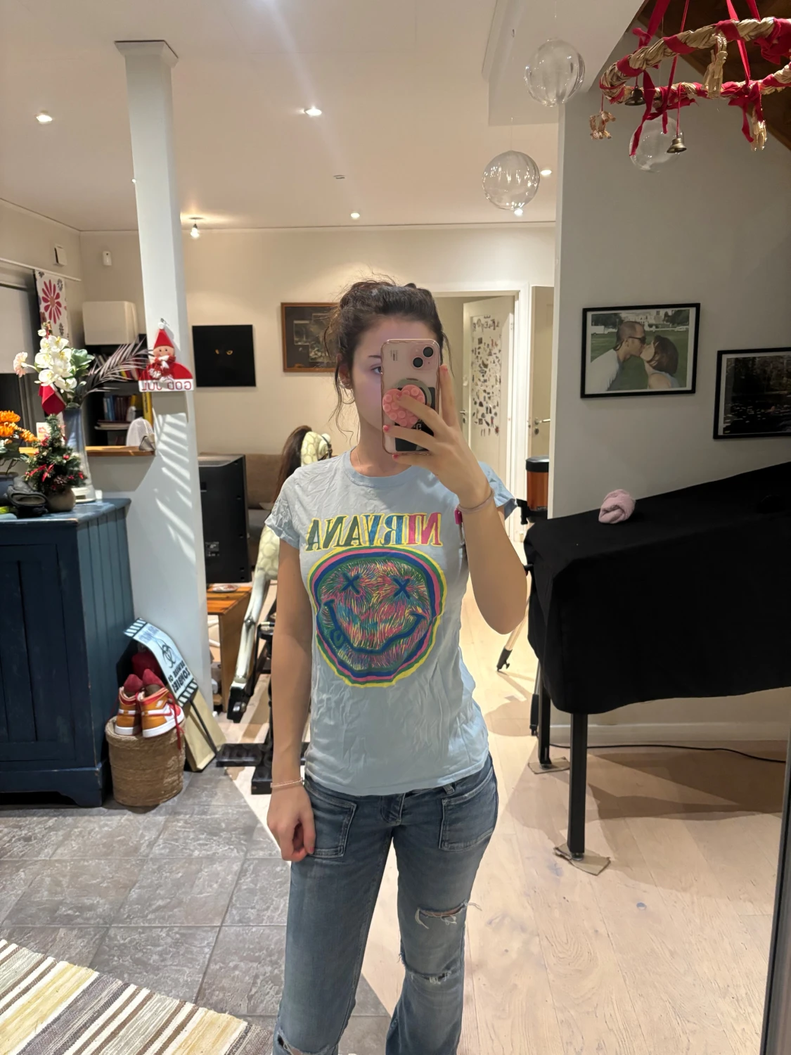 Nirvana t-shirt i ljusblå