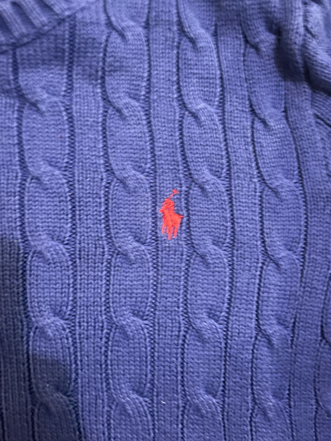 Blå kabelstickad tröja Polo Ralph Lauren - 4