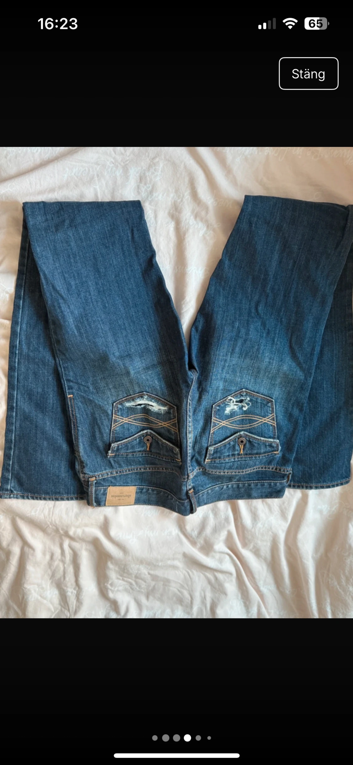 Blå slitna bootcut jeans Abercrombie - 2