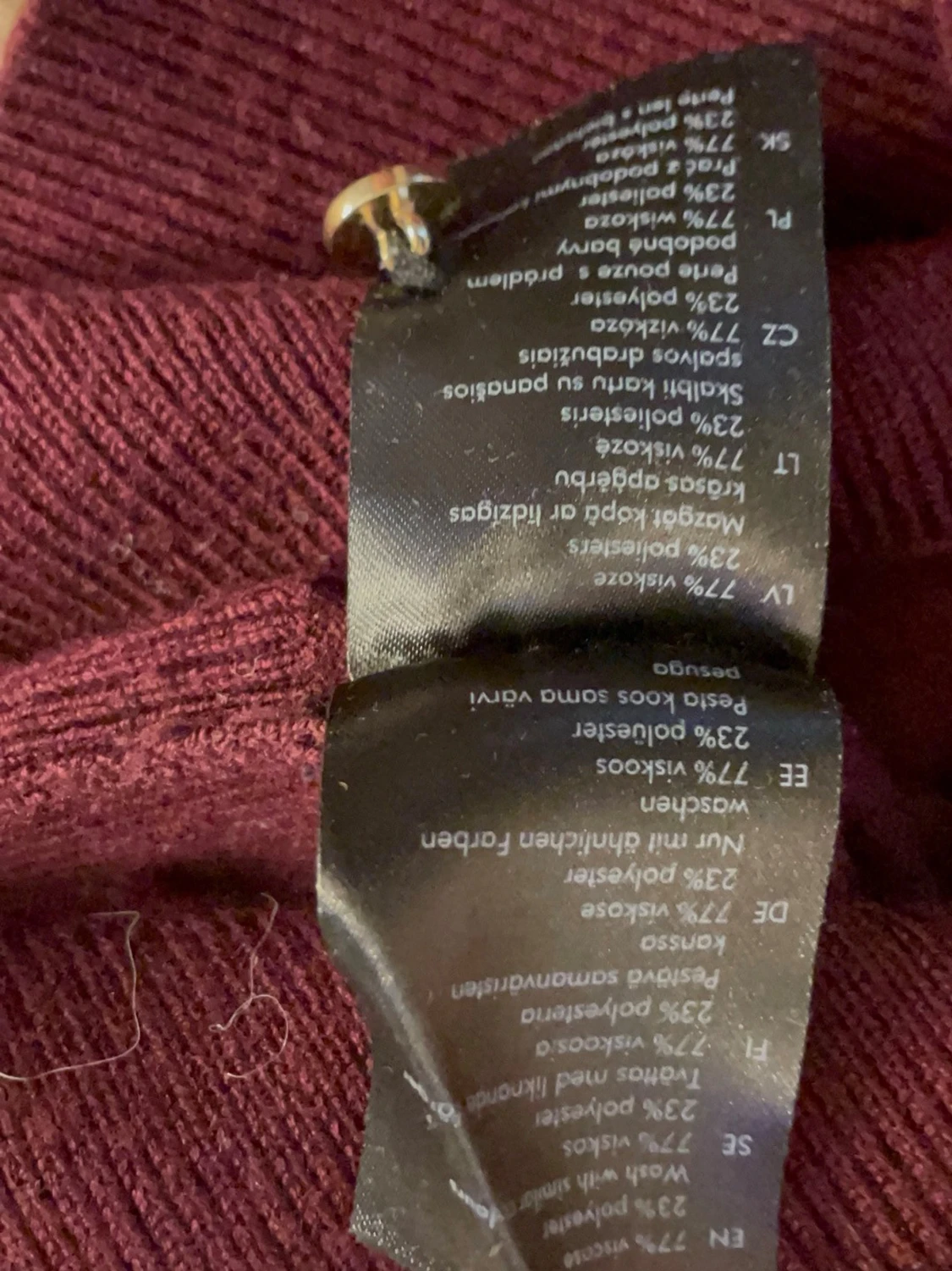 Vinröd stickad tröja från Lindex - 4