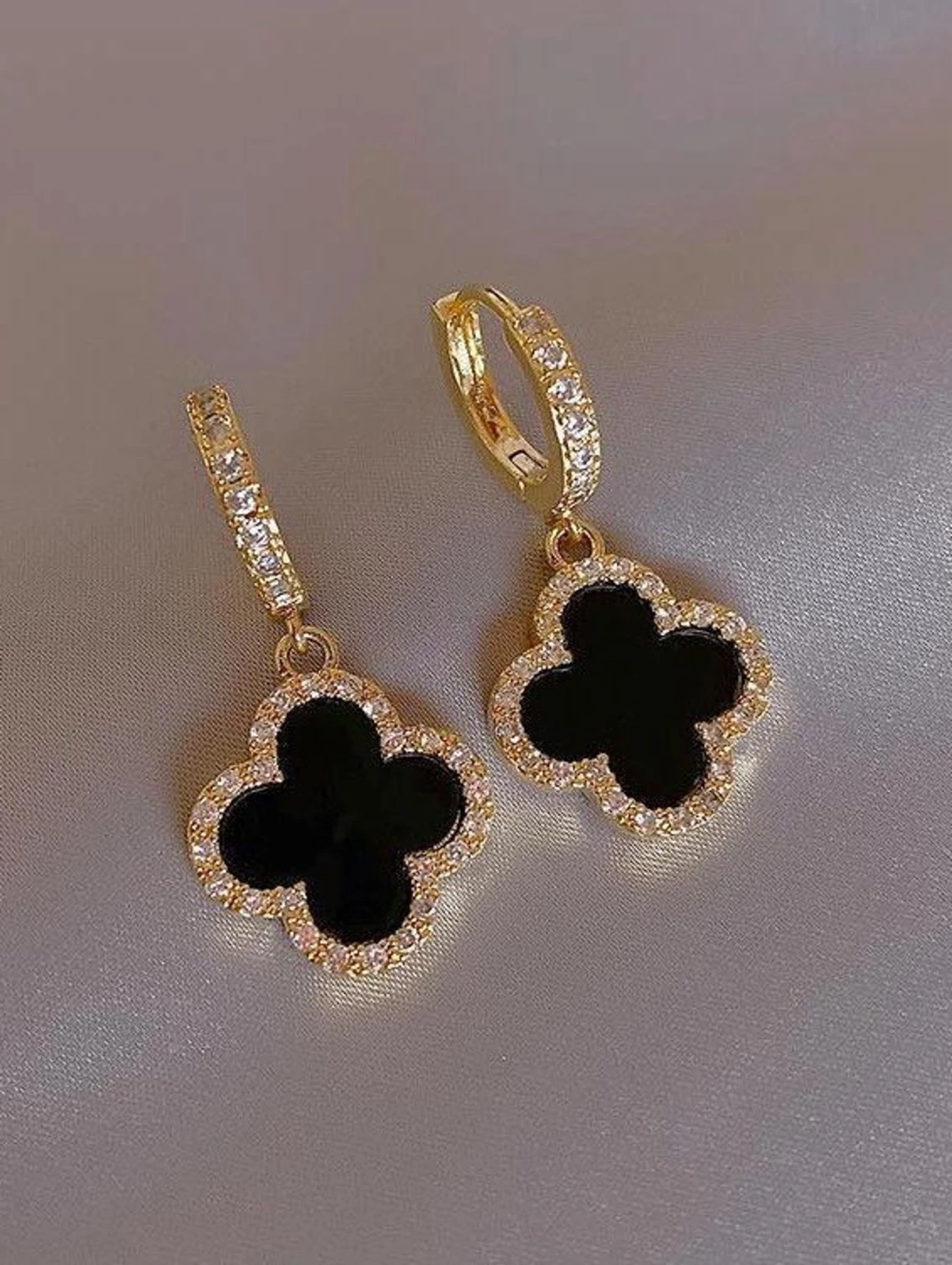 Gold clover hoops örhängen 