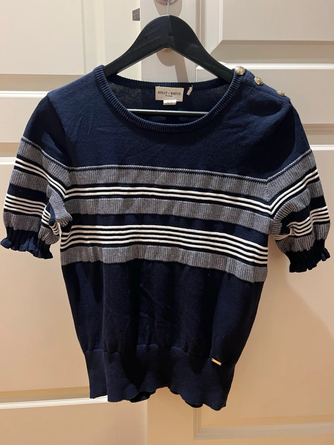 Marinblå randig topp Holly & White