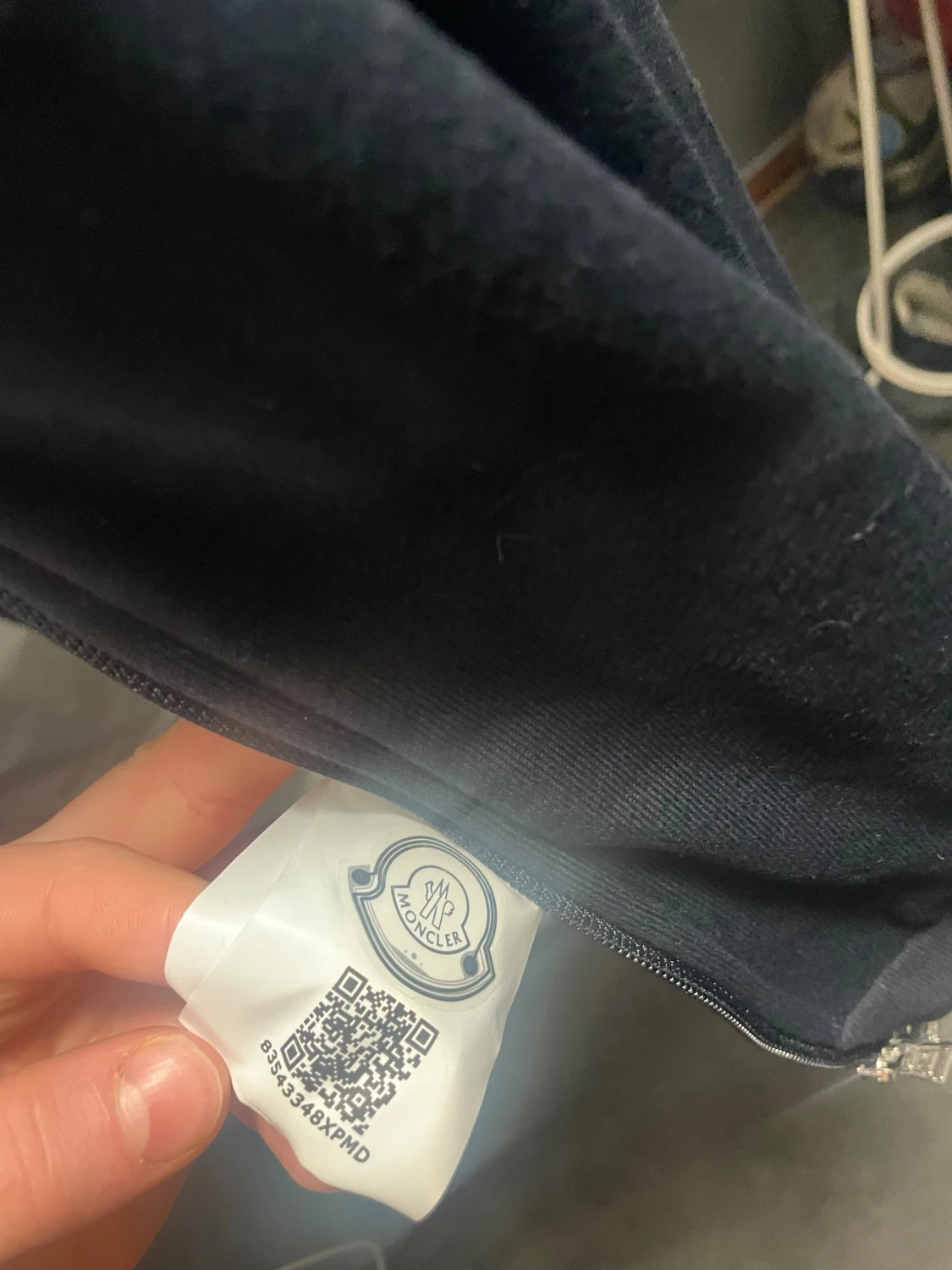 Mörkblå Moncler hoodie med dragkedja - 2