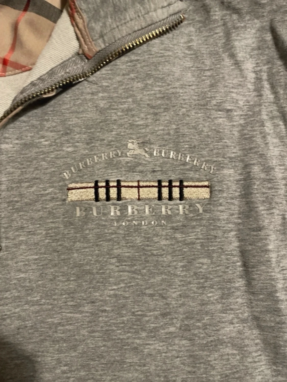 Grå half zip tröja  - 1