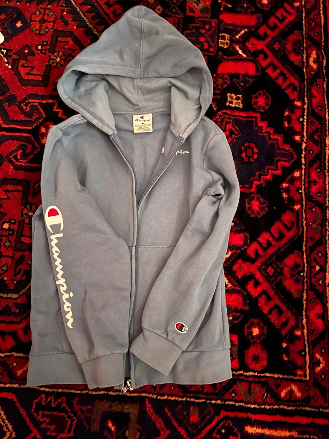 Blå champion hoodie