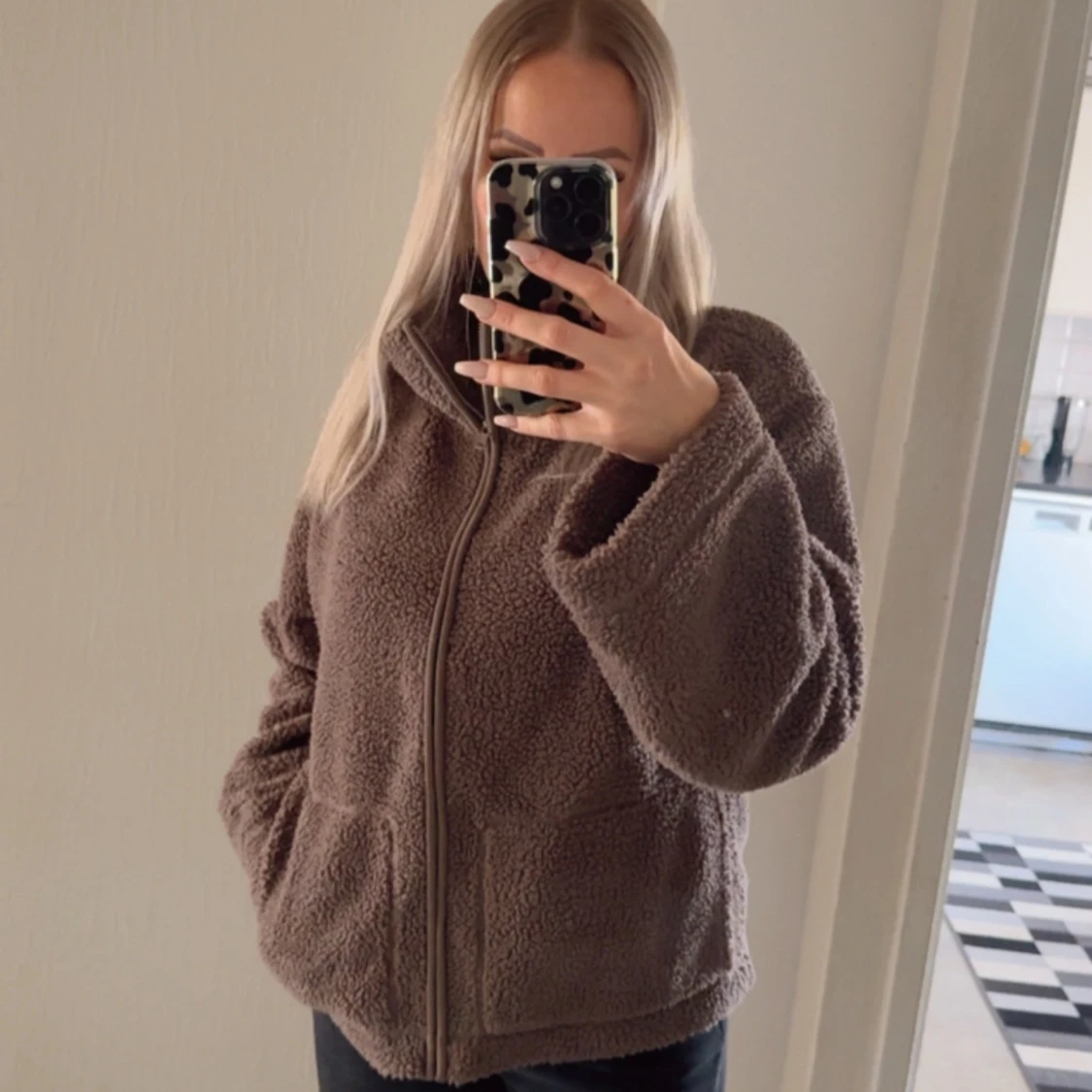 Brun teddyjacka från Lager 157, storlek L ”SALLY” - 1