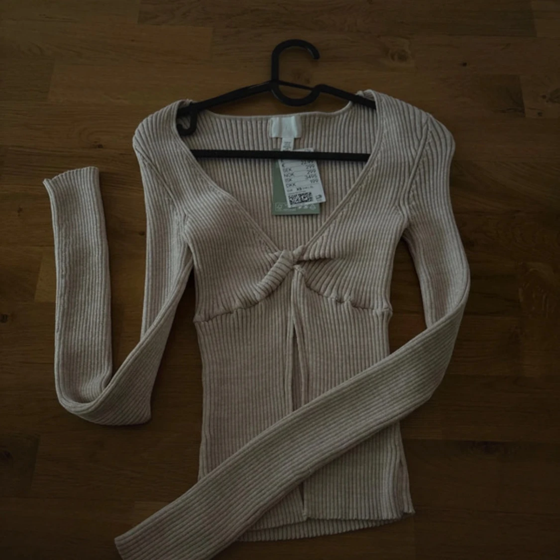 Beige ribbad croppad topp H&M - 1