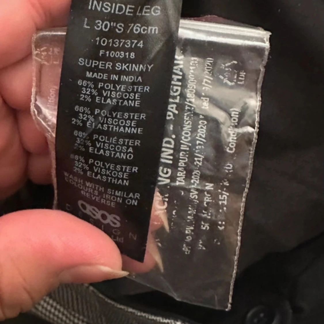 Rutig super skinny byxa från ASOS - 3