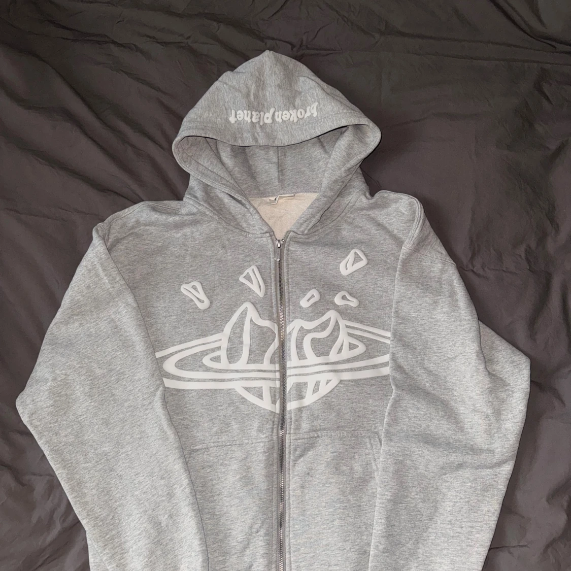 Broken planet zip up hoodie 